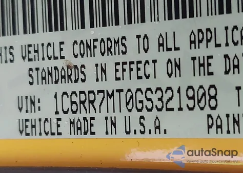 2016 Ram 1500 Sport z USA, uszkodzony, nr VIN 1C6RR7MT0GS321908